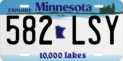 MN license plate 582LSY