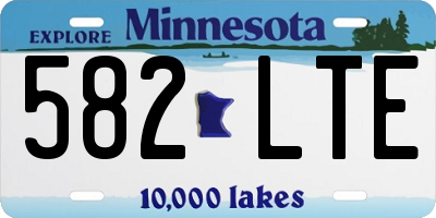 MN license plate 582LTE
