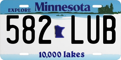 MN license plate 582LUB