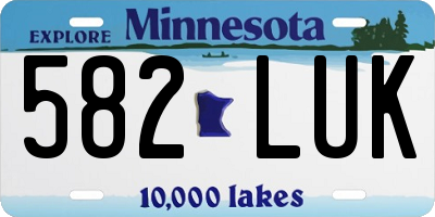 MN license plate 582LUK