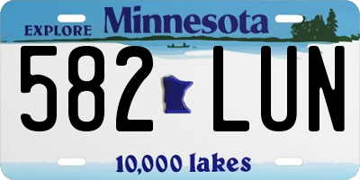 MN license plate 582LUN
