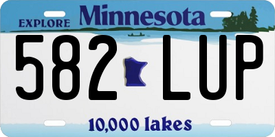 MN license plate 582LUP