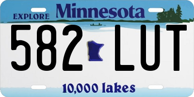 MN license plate 582LUT