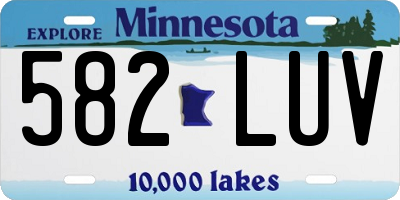 MN license plate 582LUV