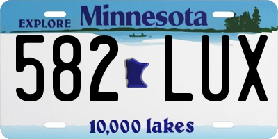 MN license plate 582LUX