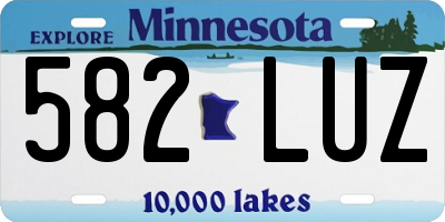 MN license plate 582LUZ