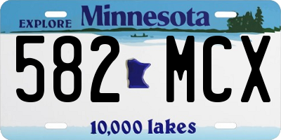 MN license plate 582MCX