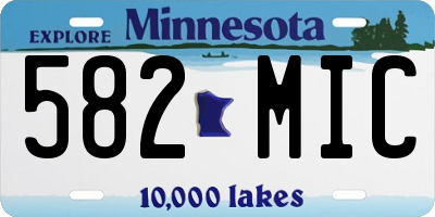 MN license plate 582MIC
