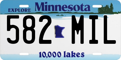 MN license plate 582MIL