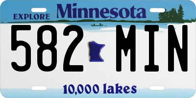 MN license plate 582MIN