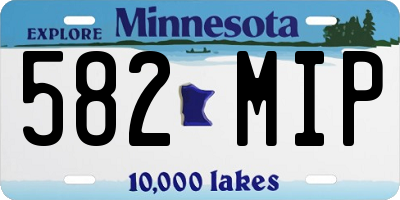 MN license plate 582MIP