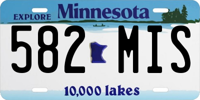 MN license plate 582MIS
