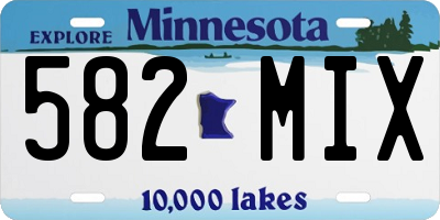 MN license plate 582MIX