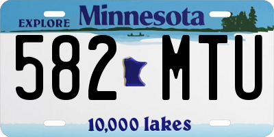 MN license plate 582MTU