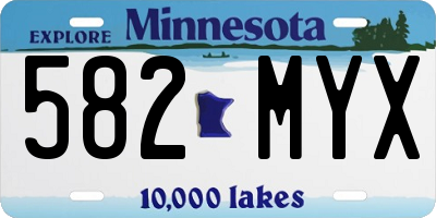 MN license plate 582MYX