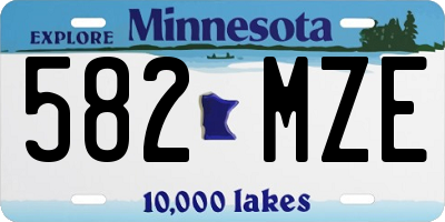 MN license plate 582MZE