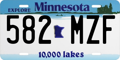MN license plate 582MZF
