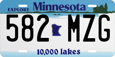 MN license plate 582MZG
