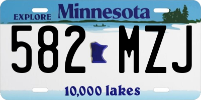 MN license plate 582MZJ