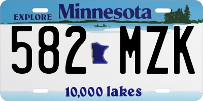 MN license plate 582MZK