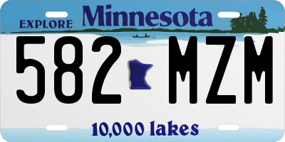 MN license plate 582MZM