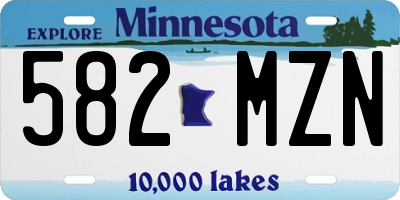 MN license plate 582MZN