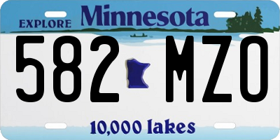 MN license plate 582MZO