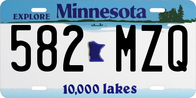 MN license plate 582MZQ