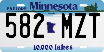 MN license plate 582MZT