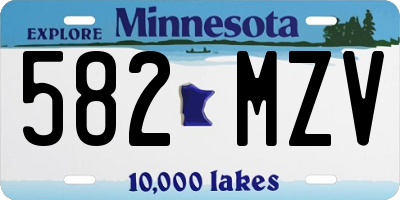 MN license plate 582MZV