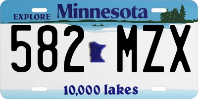 MN license plate 582MZX
