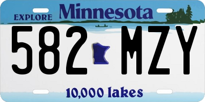 MN license plate 582MZY