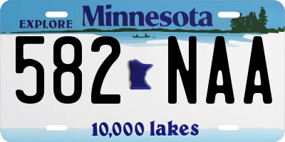 MN license plate 582NAA