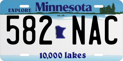 MN license plate 582NAC