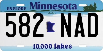 MN license plate 582NAD