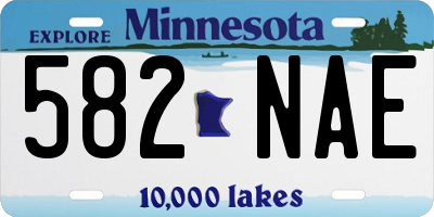 MN license plate 582NAE