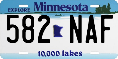 MN license plate 582NAF