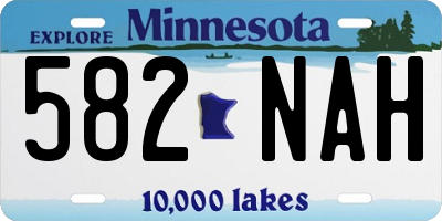 MN license plate 582NAH