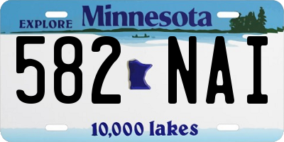 MN license plate 582NAI