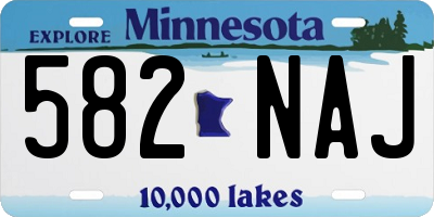 MN license plate 582NAJ