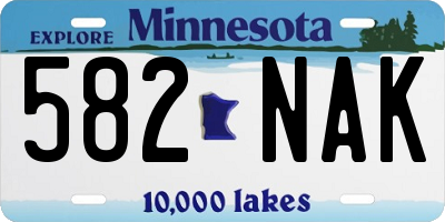 MN license plate 582NAK