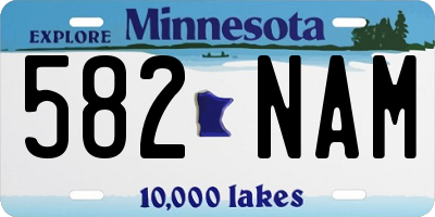 MN license plate 582NAM