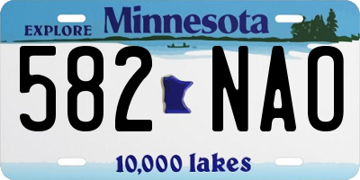 MN license plate 582NAO