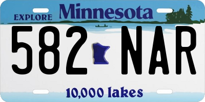MN license plate 582NAR