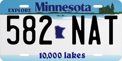 MN license plate 582NAT