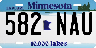 MN license plate 582NAU