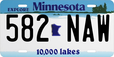 MN license plate 582NAW