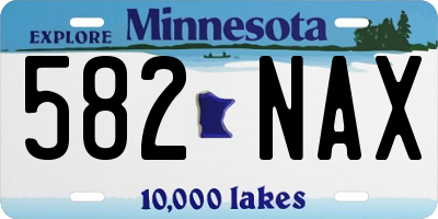 MN license plate 582NAX