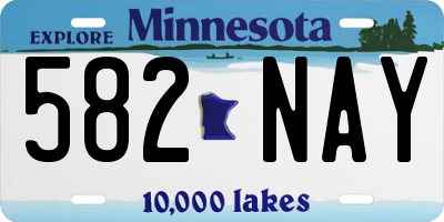 MN license plate 582NAY