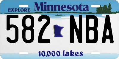 MN license plate 582NBA